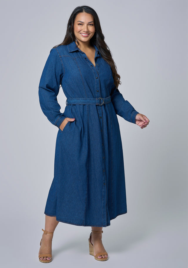 Amber Chambray Shirt Dress