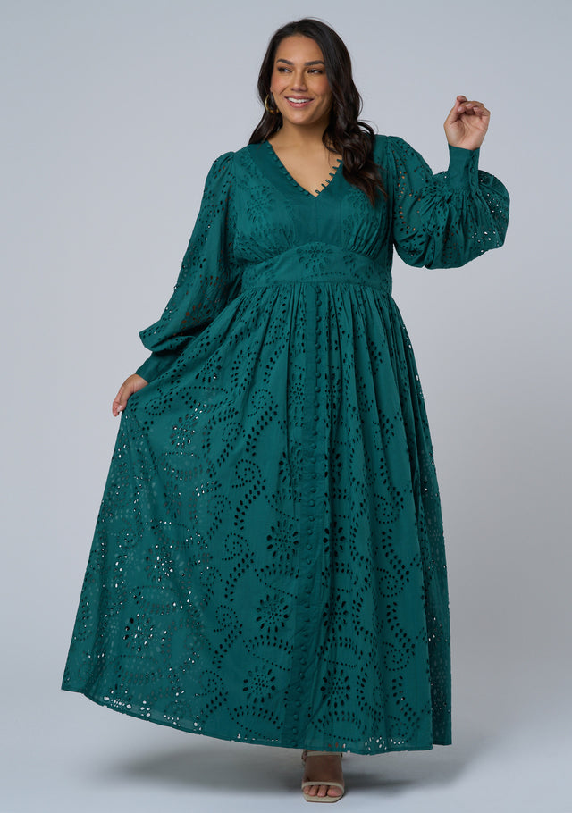 Evelyn Broderie Maxi Dress