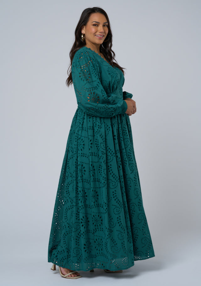 Evelyn Broderie Maxi Dress