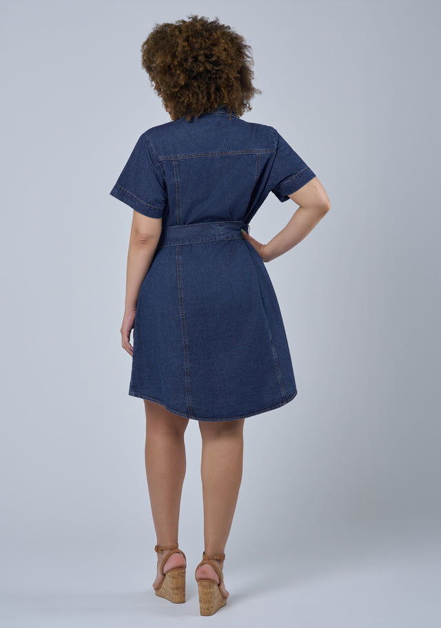 Tia Chambray Mini Shirt Dress