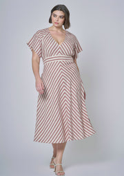 Allegra Linen Stripe Midi Dress