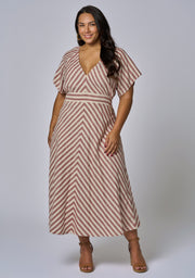 Allegra Linen Stripe Midi Dress