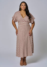 Allegra Linen Stripe Midi Dress