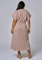 Allegra Linen Stripe Midi Dress