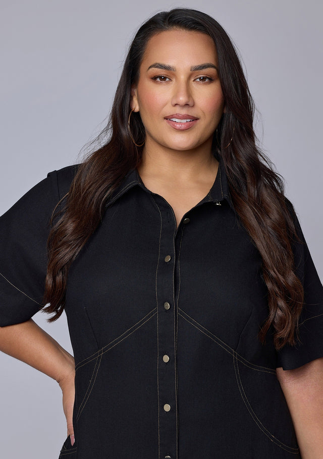 No Saints Maxi Shirt Dress