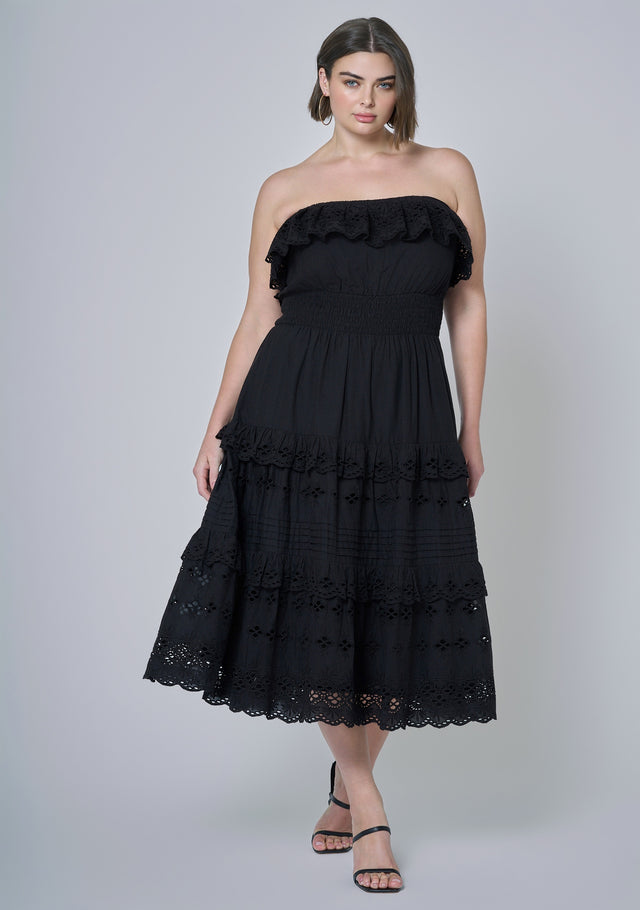 Defy Broderie Midi Dress