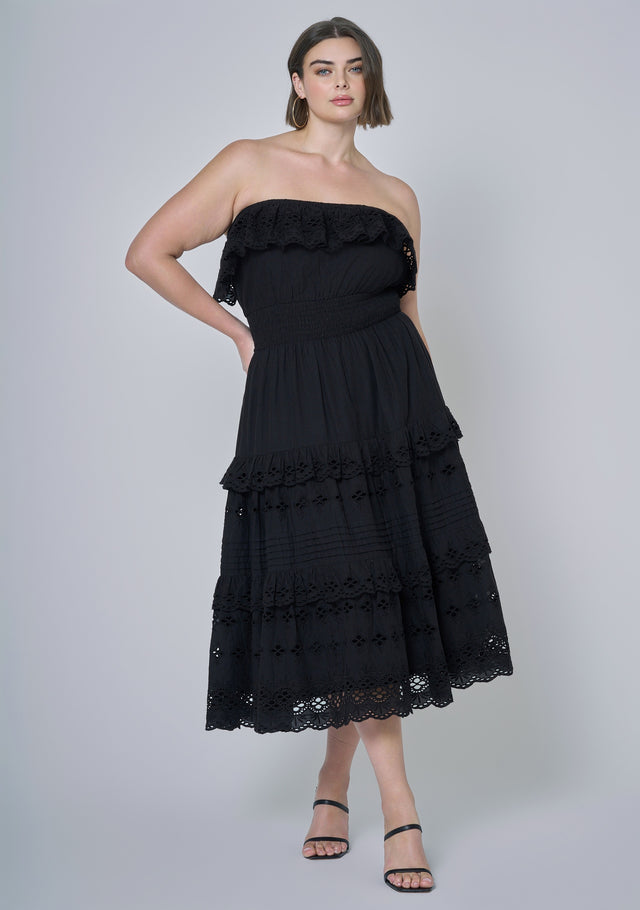 Defy Broderie Midi Dress