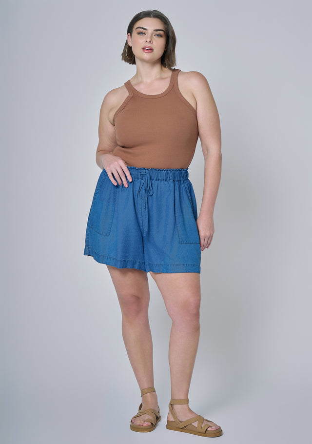 Jadie Chambray Shorts