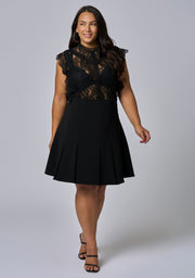 Empire Pleated Mini Skirt