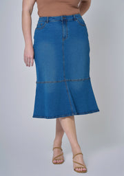 Penny Denim Midi Skirt