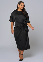 Act Up Satin Midi Dress