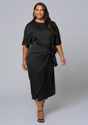 Act Up Satin Midi Dress