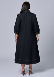 Midnight Muse Midi Shirt Dress