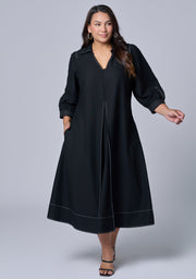 Midnight Muse Midi Shirt Dress