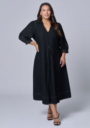 Midnight Muse Midi Shirt Dress