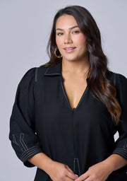 Midnight Muse Midi Shirt Dress
