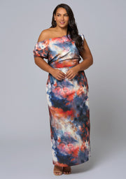Phantom Maxi Satin Dress