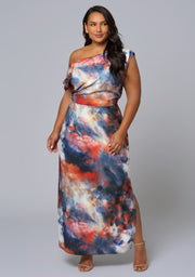 Phantom Maxi Satin Dress