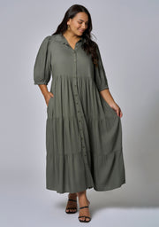 Halo Midi Shirt  Dress