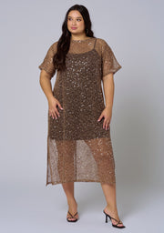 Raw Crochet Sequin Dress