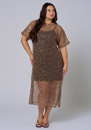 Raw Crochet Sequin Dress