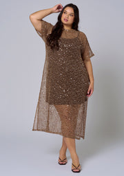 Raw Crochet Sequin Dress