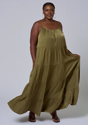 Rough Edit Satin Maxi Dress