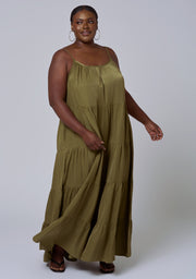 Rough Edit Satin Maxi Dress