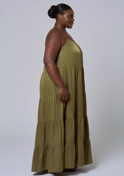 Rough Edit Satin Maxi Dress