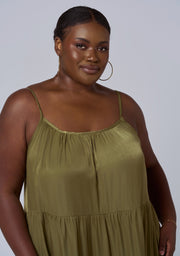 Rough Edit Satin Maxi Dress