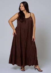 Rough Edit Satin Maxi Dress