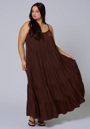 Rough Edit Satin Maxi Dress