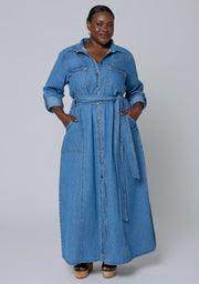 Zara Chambray Maxi Dress