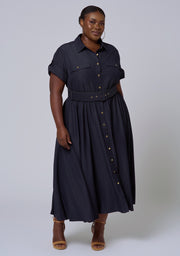 Eden Luxe Chambray Midi Dress