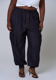 Kaia Luxe Chambray Cargo Pant