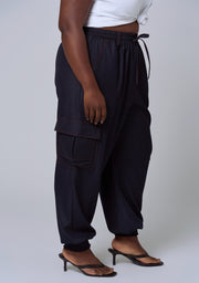Kaia Luxe Chambray Cargo Pant