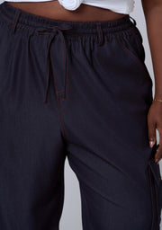 Kaia Luxe Chambray Cargo Pant