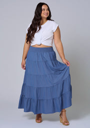 Alice Luxe Chambray Maxi Skirt