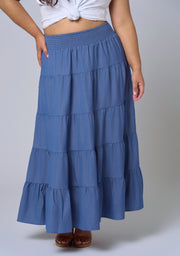 Alice Luxe Chambray Maxi Skirt