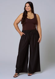 Ava Luxe Chambray Wide Leg Pant