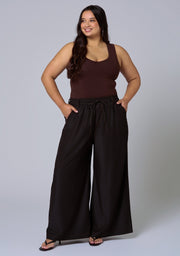 Ava Luxe Chambray Wide Leg Pant