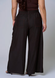 Ava Luxe Chambray Wide Leg Pant