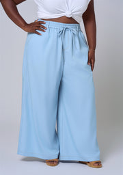 Ava Luxe Chambray Wide Leg Pant