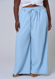Ava Luxe Chambray Wide Leg Pant
