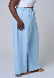 Ava Luxe Chambray Wide Leg Pant