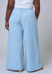 Ava Luxe Chambray Wide Leg Pant