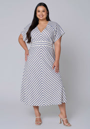 Allegra Linen Stripe Midi Dress