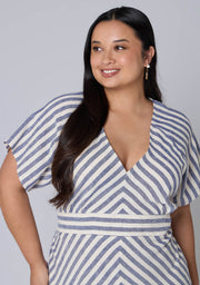 Allegra Linen Stripe Midi Dress