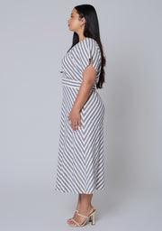 Allegra Linen Stripe Midi Dress