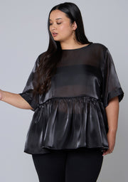Empire Organza Peplum Top